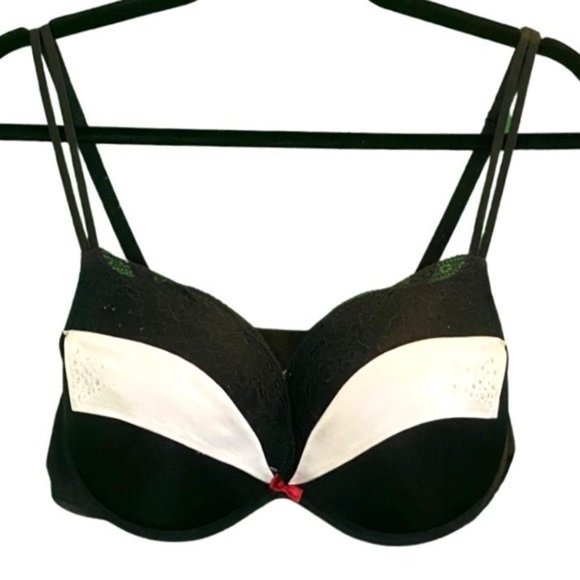 La Senza Lingerie Underwire Padded Push Up Sexy Tuxedo Look Bra Size 36D - Picture 5 of 6